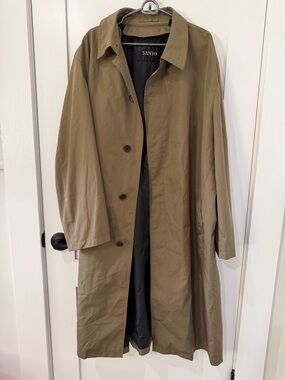 Sanyo Men's Classic Khaki Trench Coat